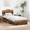 vidaXL Bedframe met hoofdeinde Oudhout 90 x 190 cm Bewerkt hout