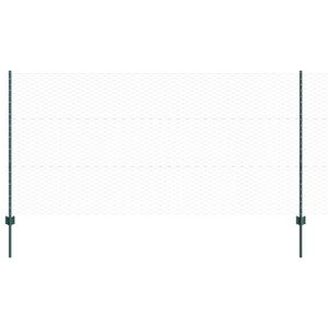 vidaXL zeshoekig gaasgek met palen 100 x 1,2 m PVC-Coated Staal Groen