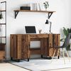 vidaXL Bureau met plank Oud hout 140 x 50 x 75 cm Bewerkt hout