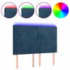 vidaXL Hoofdbord LED 144x5x118/128 cm fluweel donkerblauw