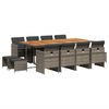 vidaXL 13-delige Tuinset met kussens poly rattan grijs