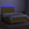 vidaXL Boxspring met matras en LED stof groen 140x190 cm