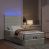 vidaXL Ottoman bed met matrassen en LED's 90x190cm fluweel lichtgrijs