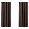 vidaXL Gordijnen linnen-look verduisterend haken 2 st 140x175 cm taupe