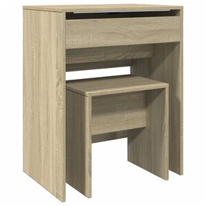 vidaXL Kaptafel met krukje 60x40x113,5 cm sonoma eikenkleurig
