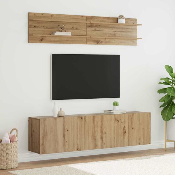 vidaXL TV Eenheden 6 pcs artisanaal eikenkleurig Bewerkt hout