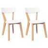 vidaXL Eetkamerstoelen 2 st massief hout rubber