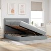 vidaXL Opslag bed met matras Lichtgrijs 180 x 200 cm Polyester