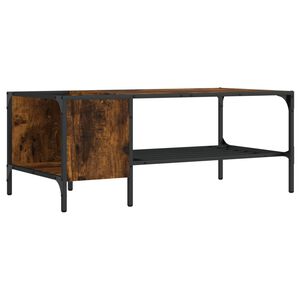 vidaXL Salontafel met rek 100x51x40 cm bewerkt hout gerookt eikenkleur