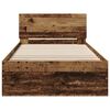 vidaXL Bedframe met hoofdeinde Oud Hout 90 x 190 cm Bewerkt hout
