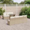 vidaXL Tuin Sofa Set met opslag 8 pcs Beige en Cr&egrave;me poly rattan