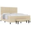 vidaXL Boxspringbed met hoofdeinde Cr&egrave;me 180 x 200 cm Stof