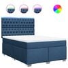 vidaXL Boxspring met matras stof blauw 140x200 cm