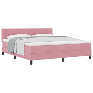 vidaXL Boxspringbed met matras Roze 180 x 200 cm Fluweel
