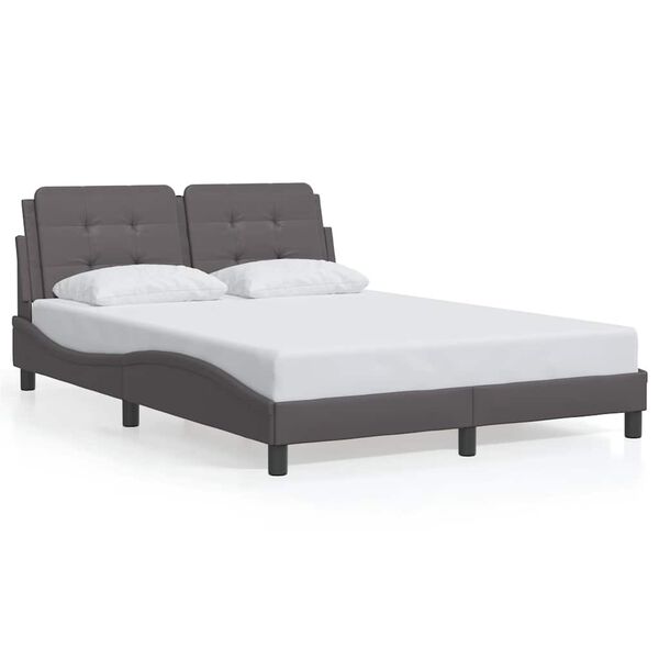 vidaXL Bedframe zonder matras "Zadar" kunstleer grijs 140x190 cm