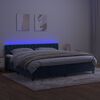 vidaXL Boxspring met matras en LED fluweel donkerblauw 200x200 cm