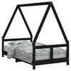 vidaXL Kinderbedframe 80x160 cm massief grenenhout zwart