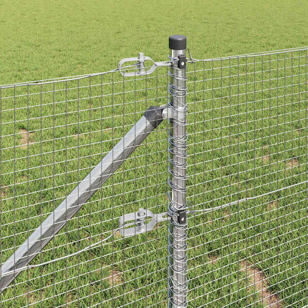 vidaXL Afrasteringspaal Zilver 10 x 1 m (19 x 19 mm mesh) Staal