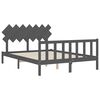 vidaXL Bedframe met hoofdbord massief hout grijs