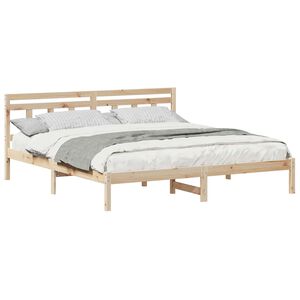 vidaXL Bedframe Bruin 180 x 200 cm Massief grenenhout