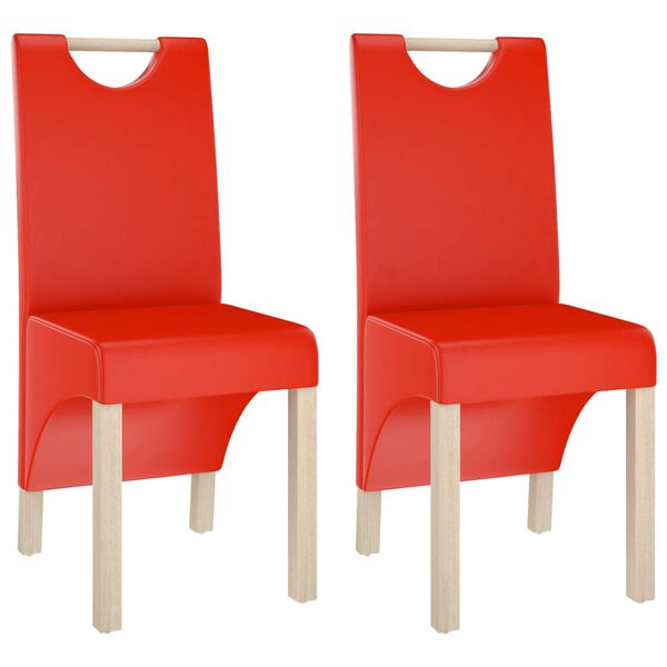 vidaXL Eetkamerstoelen 2 st kunstleer rood