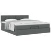 vidaXL Ottoman bed met matras 200x200 cm stof donkergrijs