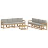 vidaXL Buiten bankenset 9 st Wit en Lichtgrijs Polyester
