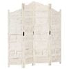 vidaXL Kamerscherm met 4 panelen handgesneden 160x165 cm mangohout wit
