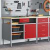 vidaXL Werkbank met lade met plank Rood en Grijs 100 x 55 x 85 cm