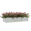 vidaXL Plantenbak verhoogd 240x80x45 cm gegalvaniseerd staal zilver