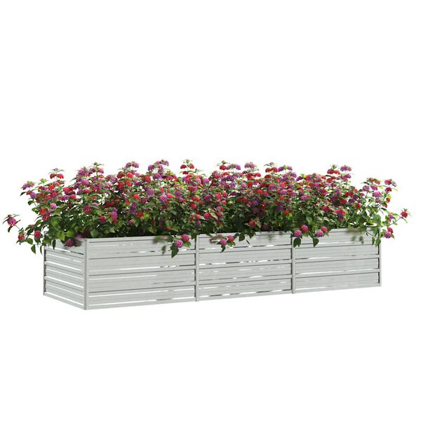 vidaXL Plantenbak verhoogd 240x80x45 cm gegalvaniseerd staal zilver