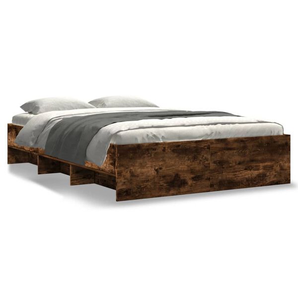 vidaXL Bedframe zonder matras hout gerookt eikenkleurig 140x200 cm