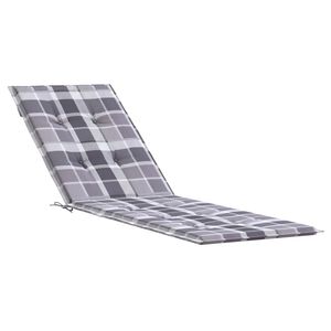 vidaXL Terrasstoelkussen ruitpatroon (75+105)x50x4 cm grijs