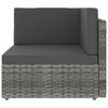 vidaXL 12-delige Loungeset met kussens poly rattan grijs