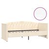 vidaXL Slaapbank met matras en USB fluweel cr&egrave;mekleurig 90x200 cm