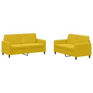 vidaXL 2-delige Loungeset fluweel geel