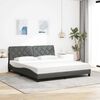 vidaXL Bedframe met LED zonder matras 180x200 cm stof donkergrijs