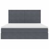 vidaXL Opbergbed met LED met matras Donkergrijs 160 x 200 cm Fluweel
