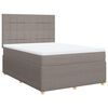 vidaXL Boxspring met matras stof taupe 140x190 cm