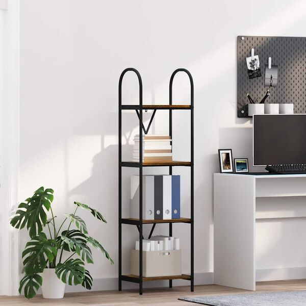 vidaXL Boekenkast Gerookt eiken 40 x 30 x 146 cm Bewerkt hout