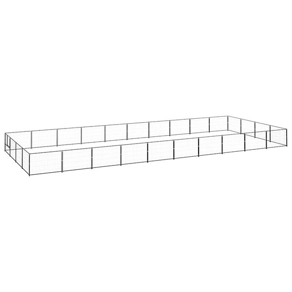 vidaXL Hondenkennel 40 m&sup2; staal zwart
