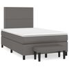 vidaXL Boxspring met matras kunstleer grijs 120x200 cm