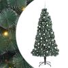 vidaXL Kunstmatige voorverlichte kerstboom met ballenset Groen 210 cm