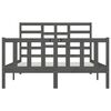 vidaXL Bedframe massief hout grijs 150x200 cm