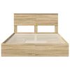 vidaXL Opslag bed met lade Sonoma Eiken 140 x 190 cm Bewerkt hout