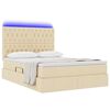 vidaXL Opbergbed met LED met matras Cr&egrave;me 140 x 200 cm Polyester