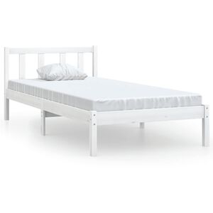 vidaXL Bedframe massief grenenhout wit 90x200 cm