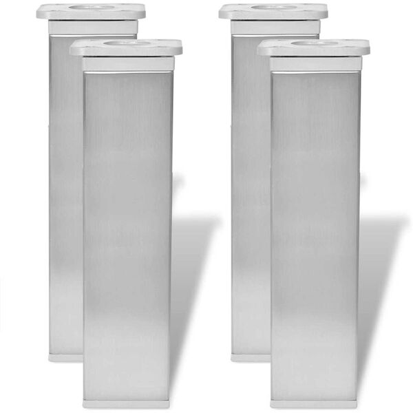 vidaXL Sofa-poten 4 pcs Zilver 38 x 38 x 180 mm IJzer