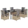 vidaXL 7-delige Tuinset met kussens poly rattan beige