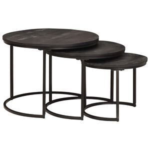 vidaXL Nest Koffietafels 3 st Zwart 54 x 54 x 40 cm